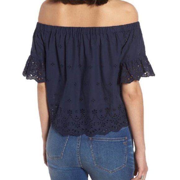 MADEWELL Off the Shoulder Eyelet Top - Picture 2 of 4